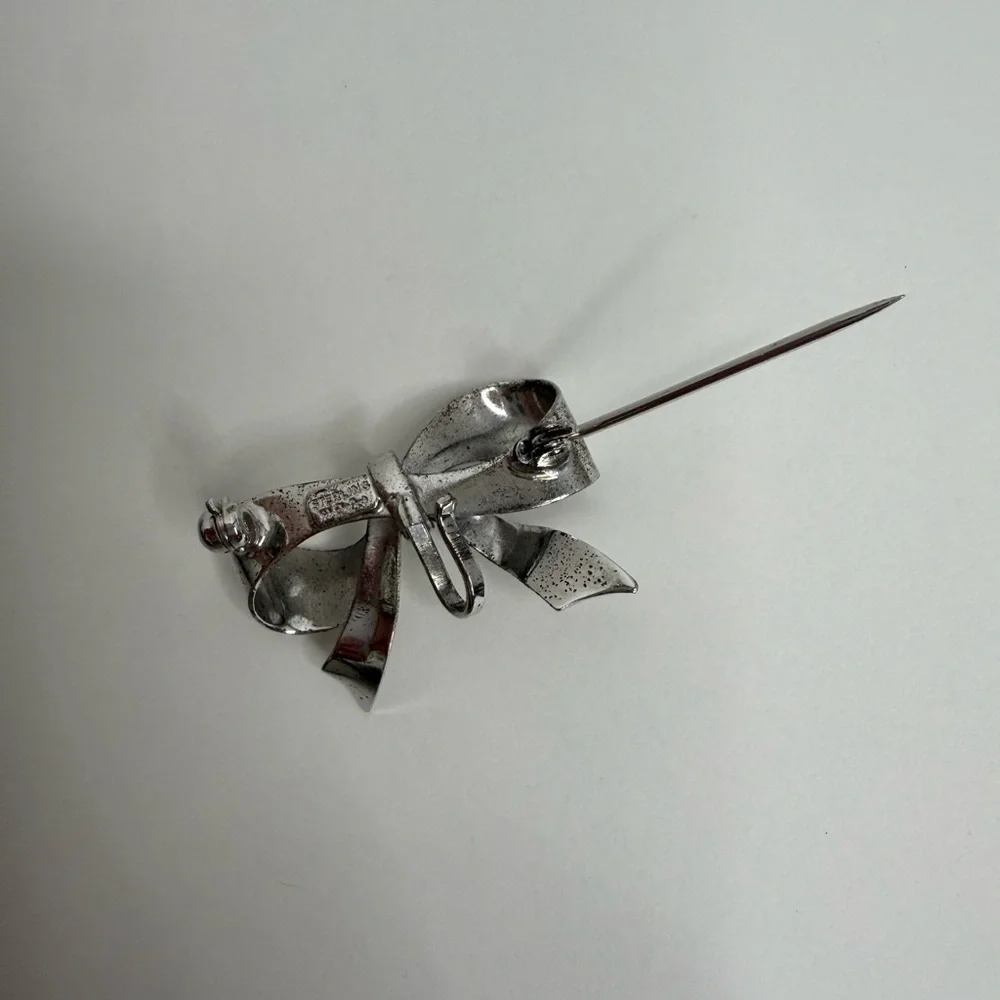 Sterling Silver Bow Brooch - Picture 3 of 5